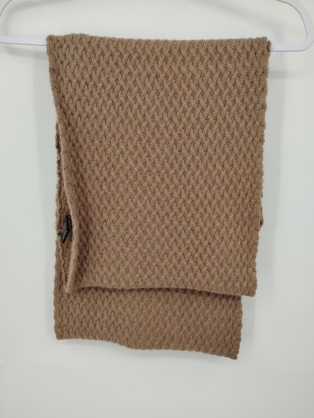 Banana Republic Wool Blend Basket Weave Cowl Scarf Taupe Heather Brown